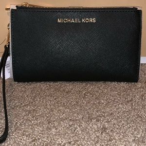 Michael Kors Wallet BLACK Double Zip Wristlet